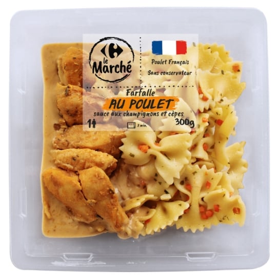 Plat cuisiné farfalle poulet CARREFOUR LE MARCHE