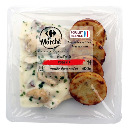 Plat Cuisiné Rostis & Poulet à la Sauce Emmental CARREFOUR LE MARCHE