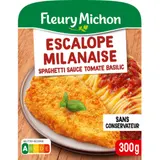 Plat cuisiné escalope milanaise spaghettis tomate FLEURY MICHON