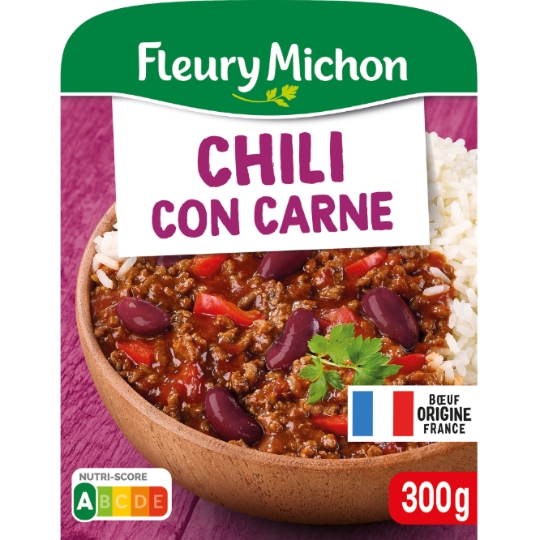 Plat cuisiné chili con carne riz blanc FLEURY MICHON