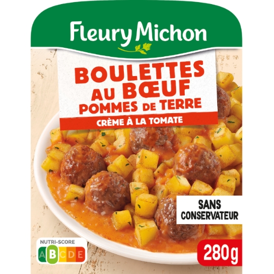 Plat Cuisiné Boulettes au Bœuf et Pommes de Terre FLEURY MICHON