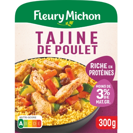 Plat Cuisiné Tajine de Poulet Semoule et Petits Légumes Cuisinés FLEURY MICHON