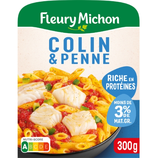 Plat Cuisiné Colin et Penne, Légumes du Soleil Sauce Tomate FLEURY MICHON