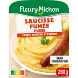 Plat cuisiné Saucisse Fumée Purée Crème Fraîche FLEURY MICHON
