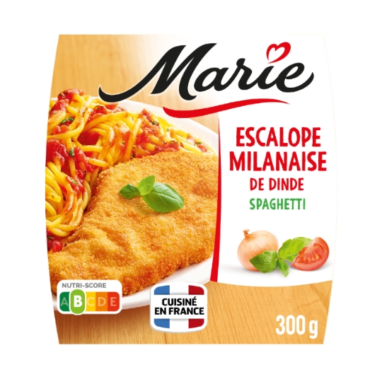 Plat cuisiné escalope milanaise/spaghetti MARIE