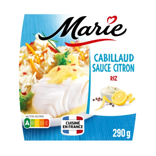 Plat cuisiné Cabillaud citron légumes MARIE