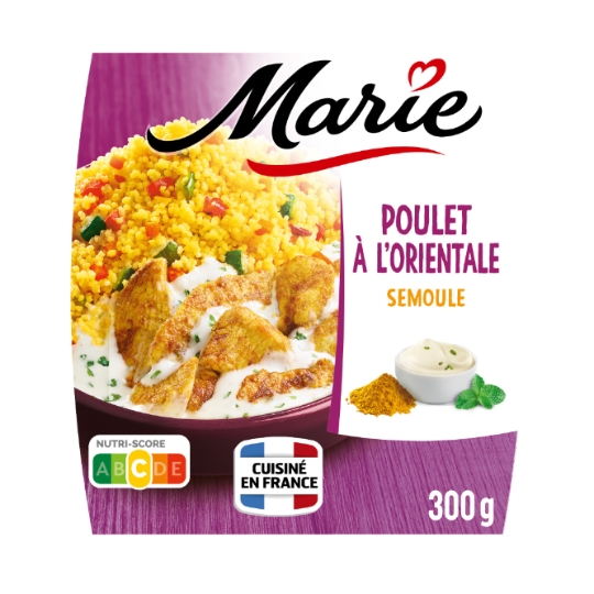 plat Cuisiné Poulet Mariné à l'Orientale Semoule aux Epices Kebab MARIE