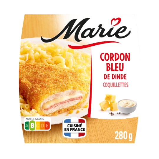 Plat cuisiné cordon bleu/coquillette MARIE