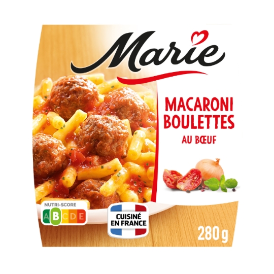 Plat cuisiné macaroni/boulettes bœuf MARIE