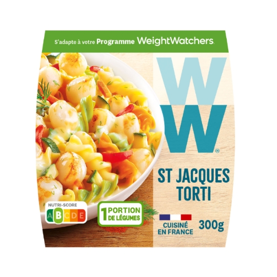 Plat Cuisiné Petites St-Jacques et Torti aux Légumes WEIGHT WATCHERS