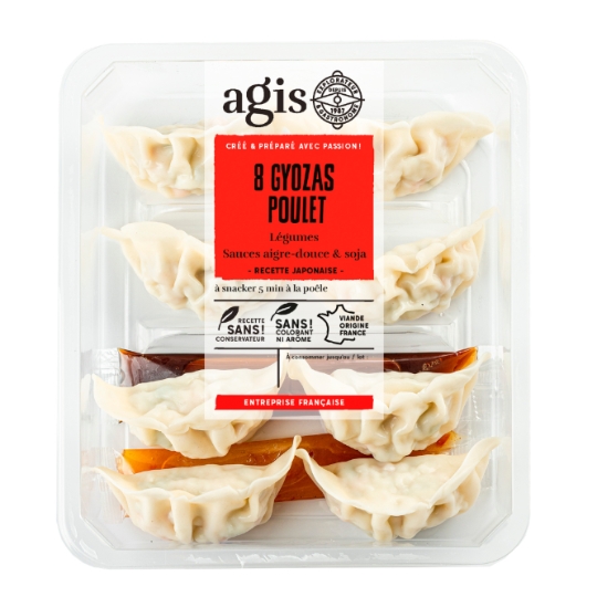 Gyozas au poulet avec sauce soja et aigre douce AGIS