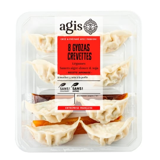 Gyozas aux crevettes avec sauce soja et sauce aigre douce AGIS