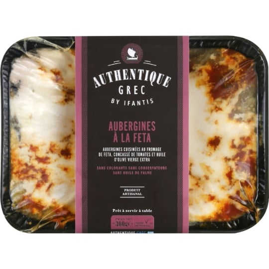 Plat cuisiné aubergines feta AUTHENTIQUE GREC BY IFANTIS