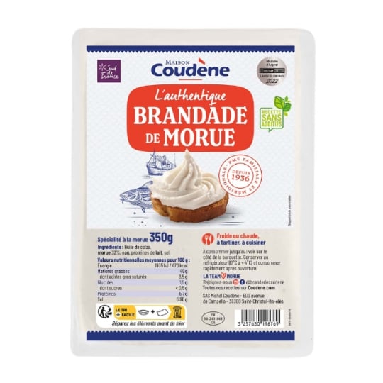 Plat cuisiné brandade de morue fraîche COUDENE
