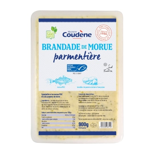 Plat cuisiné Parmentier brandade de morue COUDENE