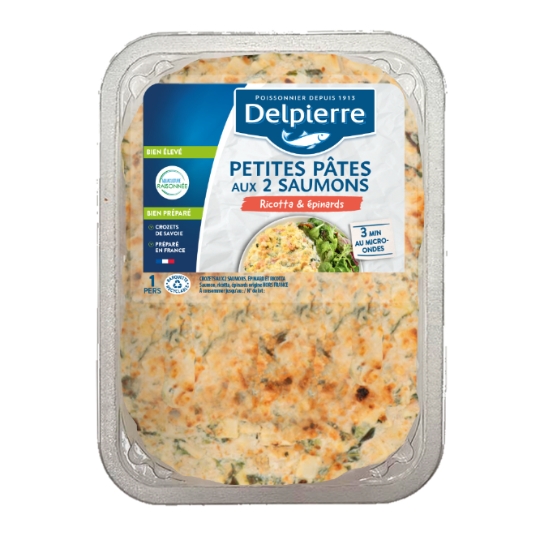 Petites Pâtes aux 2 Saumons Ricotta & Epinards DELPIERRE