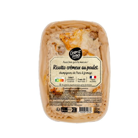 Risotto poulet champignons de Paris et fromage ESPRIT FRAIS
