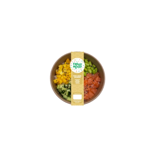 Poke Bowl au Saumon Cru à Base de Mangue, Concombre, Edamame Accompagné d'une Sauce Soja FRESHMOOD