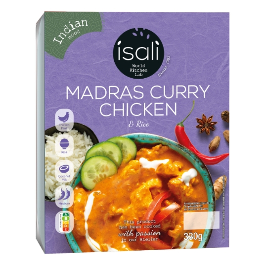 Plat Cuisiné Madras Curry Chicken & Riz au lait de Coco ISALI