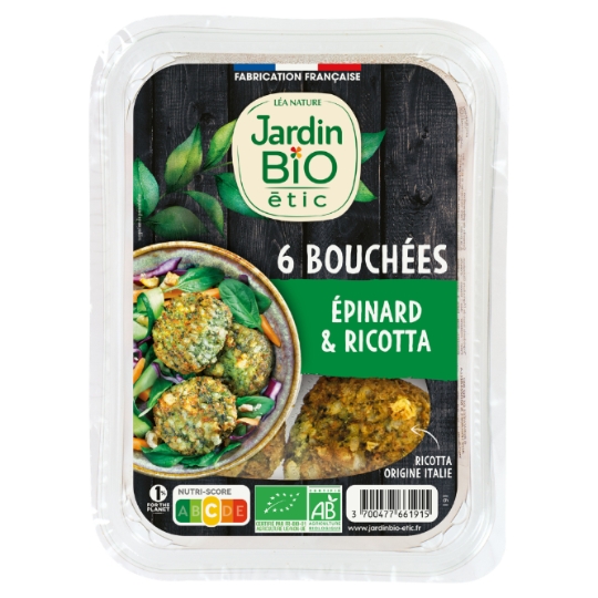 Bouchées épinards ricotta Bio JARDIN BIO