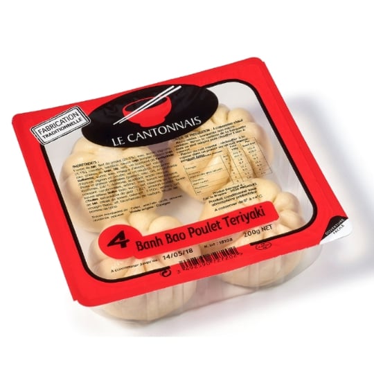 Plat cuisiné banh-bao au poulet teriyaki LE CANTONNAIS