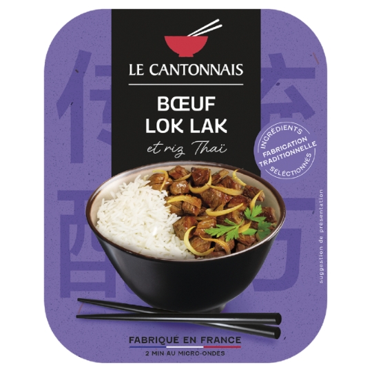 Plat cuisiné Boeuf lok lak et riz parfumé LE CANTONNAIS
