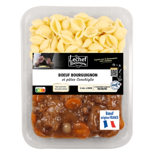 Boeuf Bourguignon et pâtes conchiglie LECHEF