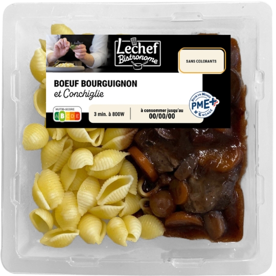 Bœuf bourguignon et farfalles LECHEF