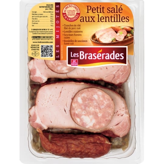 Plat Cuisiné Petit Salé aux Lentilles LES BRASERADES