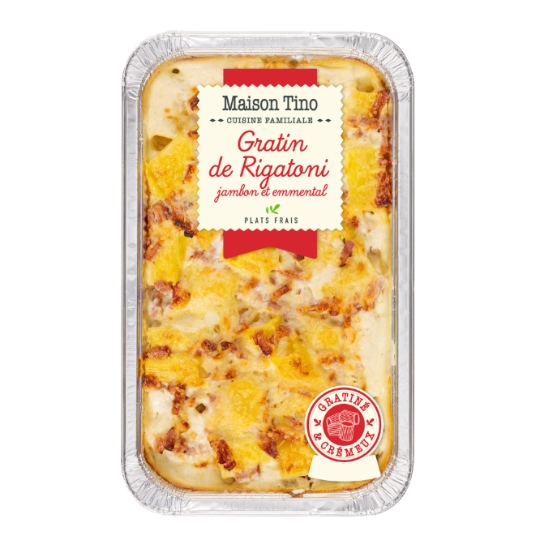Gratin de Rigatoni Jambon et Emmental MAISON TINO