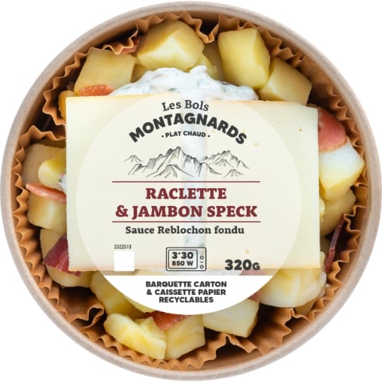 Plat cuisiné raclette et jambon speck sauce reblochon fondu MIX BUFFET