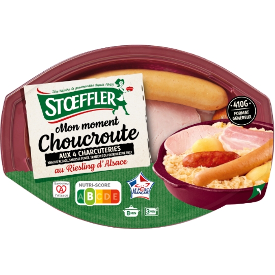 Plat Cuisiné Choucroute 4 Charcuteries au Riesling d'Alsace STOEFFLER