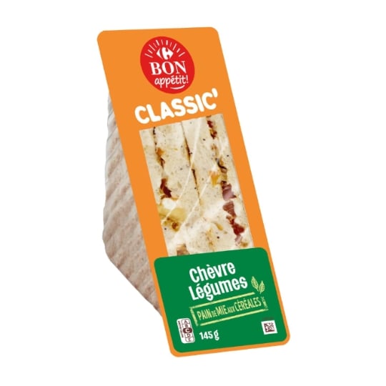 Sandwich chévre légumes BON APPETIT CLASSIC