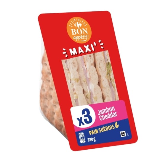 Sandwich jambon cheddar CARREFOUR BON APPETIT !