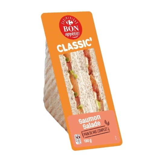 Sandwich saumon salade CARREFOUR BON APPETIT !