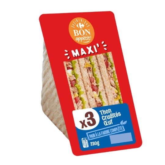 Sandwich thon crudités œuf CARREFOUR BON APPETIT !