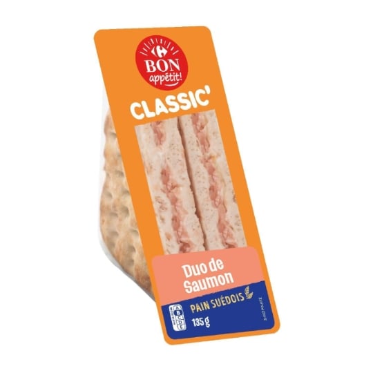 Sandwich duo de saumon CARREFOUR BON APPETIT !