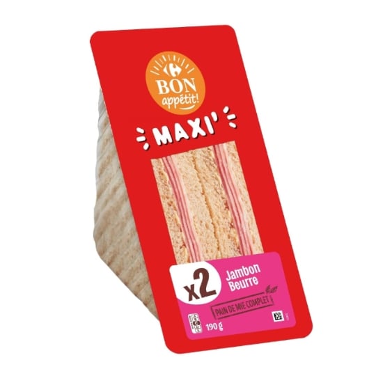 Sandwich maxi jambon beurre CARREFOUR BON APPETIT !