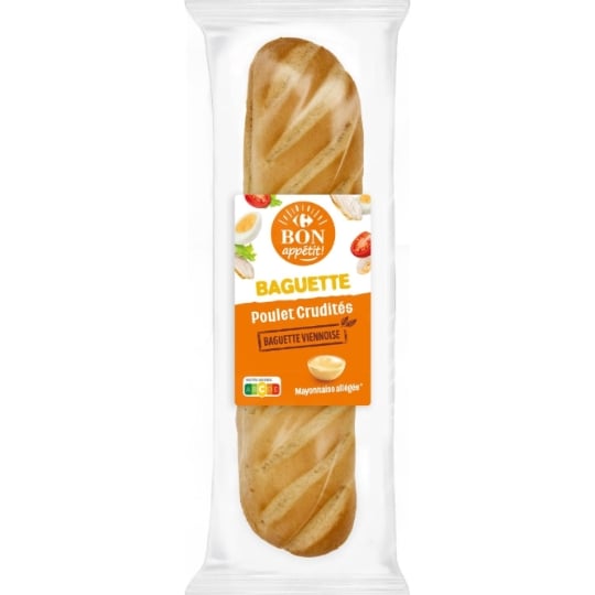 Sandwich viennois poulet crudités CARREFOUR BON APPETIT !