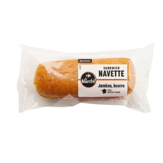 Sandwich Navette Jambon Beurre CARREFOUR LE MARCHE