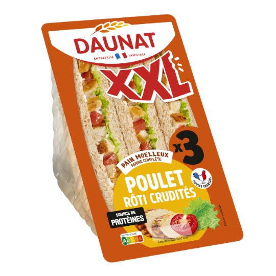Sandwichs poulet rôti crudités DAUNAT