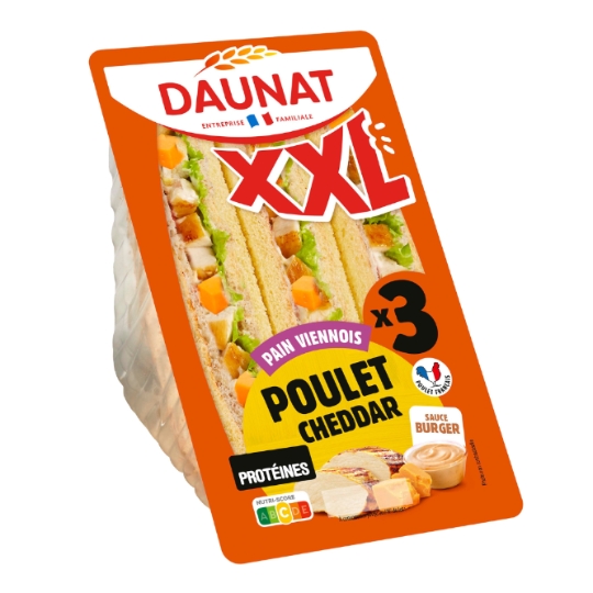 Sandwich Pain Viennois Poulet Cheddar XXL DAUNAT