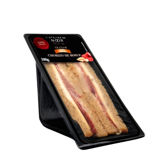 Sandwich Le Club Chorizo de Bœuf 100% Angus Halal L'ATELIER DE NOOR