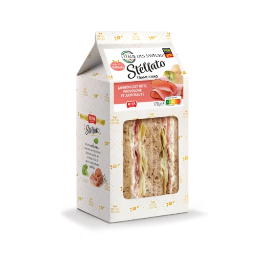 Sandwich Stellato Tramezzino Jambon Cuit Rôti, Provolone et Artichauts L'ITALIE DES SAVEURS
