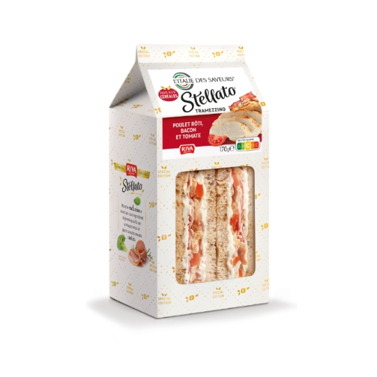 Sandwich Stellato Tramezzino Poulet Rôti, Bacon et Tomate L'ITALIE DES SAVEURS