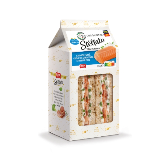 Sandwich Stellato Tramezzino Saumon Fûmé, Crème de Crescenza et Ciboulette L'ITALIE DES SAVEURS