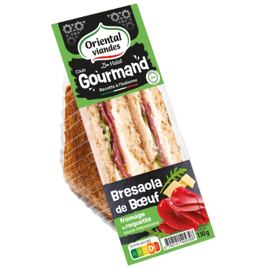 Sandwich bresaola de bœuf fromage et roquette mayonaise ORIENTAL VIANDES