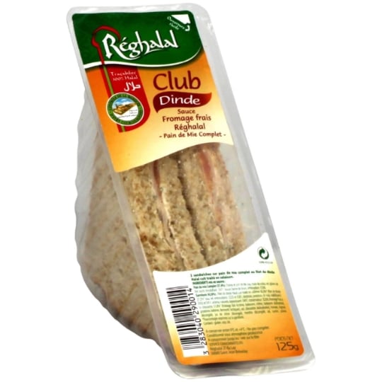 Sandwiches halal club dinde sauce fromage frais REGHALAL