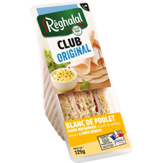 Sandwich halal Club poulet mayonnaise REGHALAL