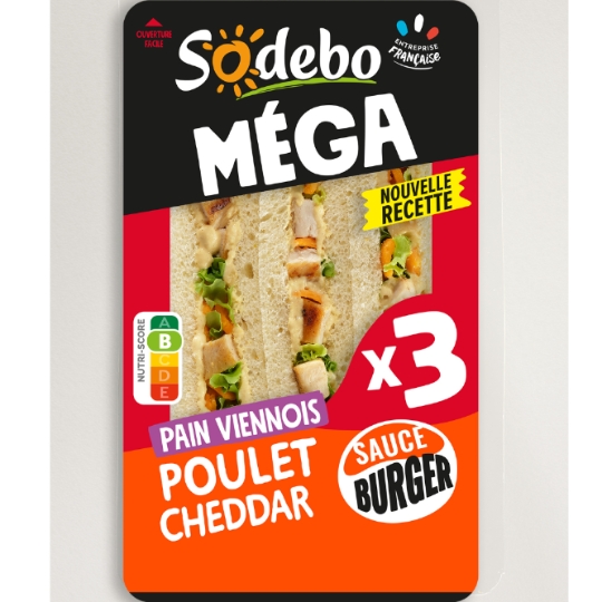 Sandwich Club Pain Viennois Poulet Tandoori SODEBO